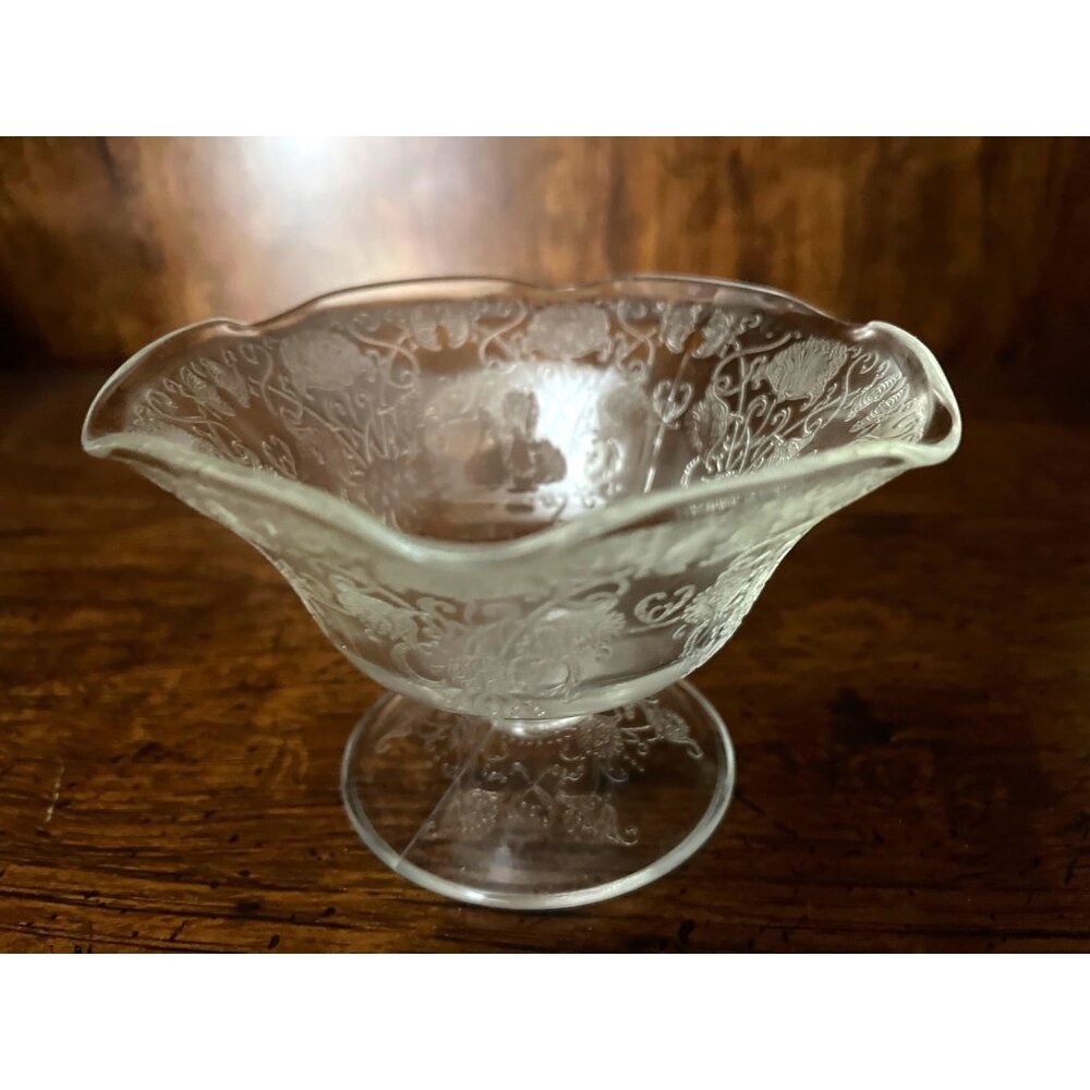 Hazel Atlas Depression Glass Florentine Pattern Compote